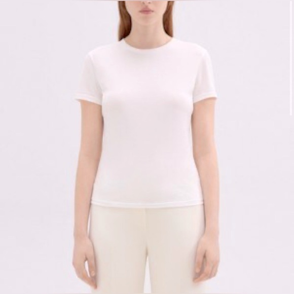 Theory Tops - NWT Theory Korladia Cashmere Rolled Hem ivory top